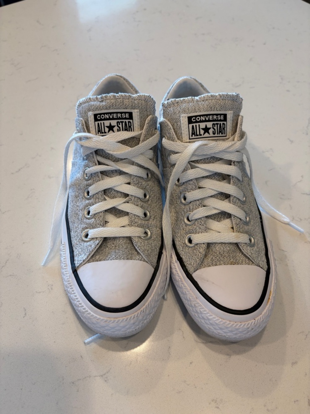 Converse Women’s Low Top Sneakers in Heather Gray and White
